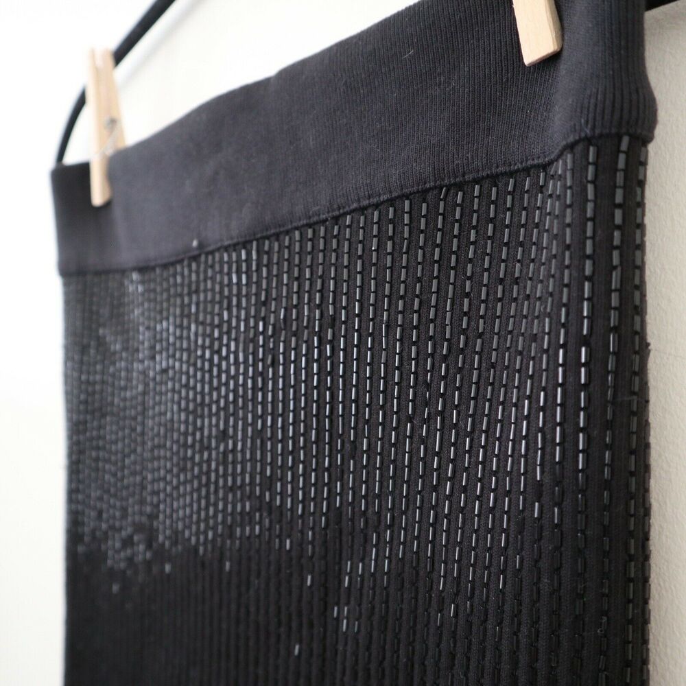 All Saints Lovise Hand Beaded Set Black Sleeveless Top US 0 & Pencil Skirt US 6 - Picture 9 of 12